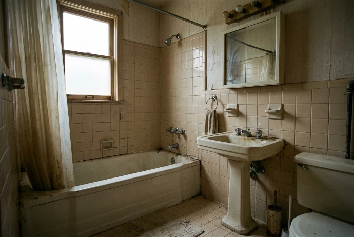 AI Generated Salle de bain ancienne à moderniser